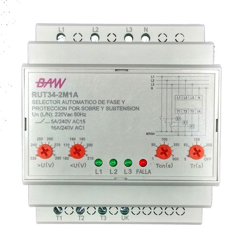 Selector Automático De Fase 16a 4 Mod Baw R