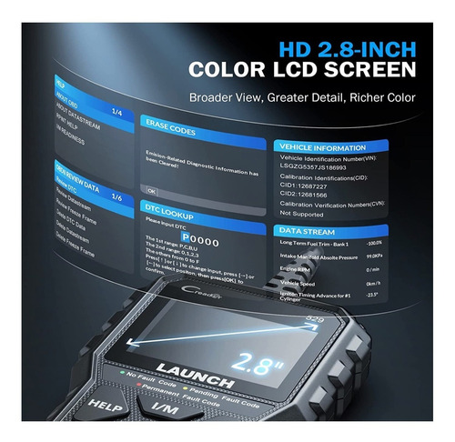 Imagen 6 de 9 de Escaner Launch Creader Cr529 Obd2 Lector Automotriz Scanner