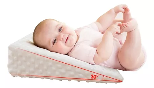 Almohada de cuña para bebé, cojín anti reflujo para cólicos, mejor para  cuna, cuna de bebé, cama de niños, anti escupir leche y lactancia (blanco