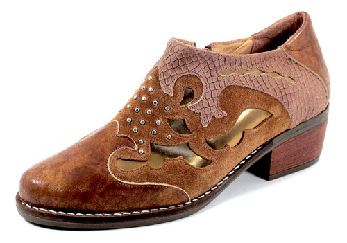 Zapato Botita Mujer Urbano Texano Elegante Art 710 - Lauber