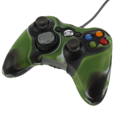 Funda Protector Silicona Joystick Xbox 360 Verde Camuflado