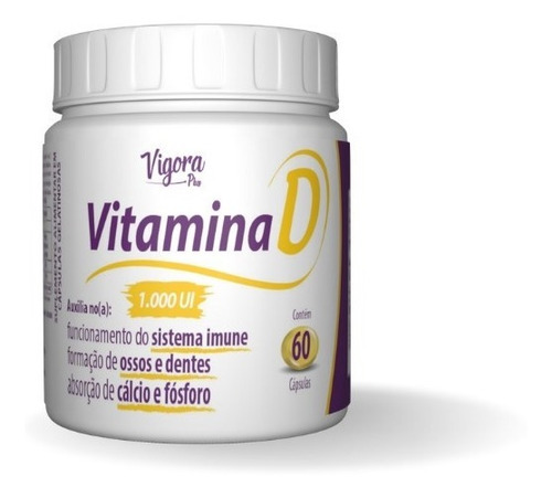Vitamina D 1000 Ui C/60 Caps. ( Vigora Plus ) Sabor Sem Sabor