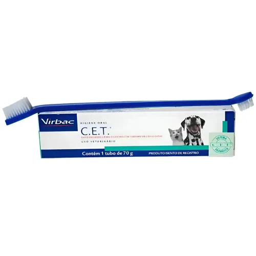 Kit Saúde Oral Virbac - C.e.t Pasta Com Necessaire E Escova Sabor...