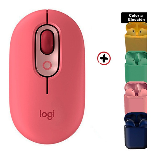 Mouse Inalámbrico Logitech Pop Varios Colores + Auri In