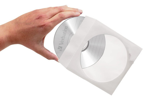 Sobre Para Cd Dvd Verbatim Ventana Transparente 100 Piezas