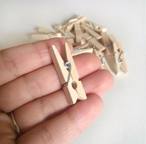 Mini Broches De Madera Sin Pintar Varios X 100 Importados