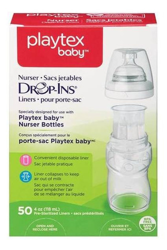 Playtex Baby 50 Bolsas Para Biberón Drop Ins Liners 4 Oz