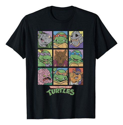 Tmnt Camiseta Cuadrada Con Todos Los Personajes