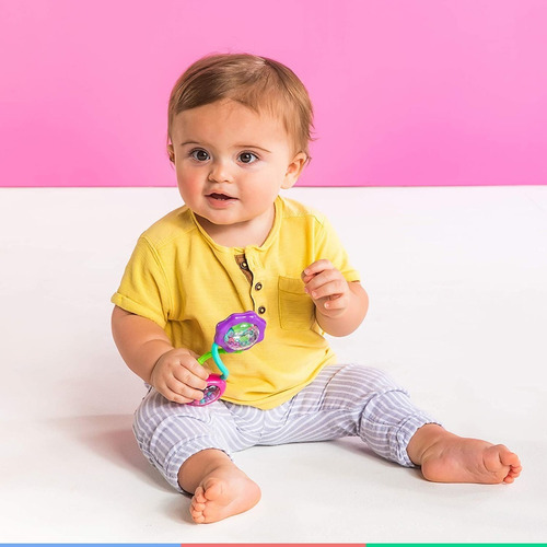 Sonajero de dentición Rattle And Shake Barbell Pink Bright Starts