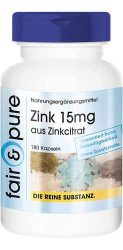 Vitaminas Zinc Citrato 15mg Concentrado / 180 Pastillas