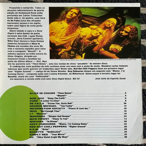 Revista Bizz Letras Traduzidas Alice In Chains Nirvana Simpl