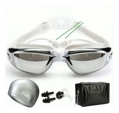 . Set Natación,gogles+gorra+clip Nariz+tapones+bolsa 3