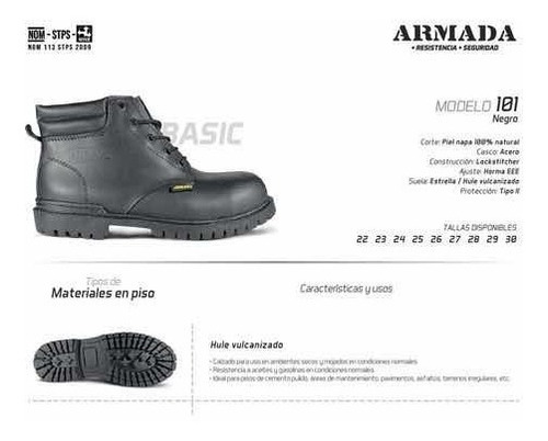 Imagen 4 de 7 de Armada Botas Industriales Seguridad Trabajo Casquillo 101