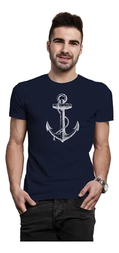 Playera Manga Corta Moda Hombre Slim Fit Ajustada Ancla