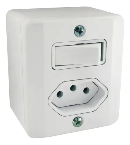 comprar Box 1 Tecla Simples Mais Tomada 2p Mais T 10a 250v Branco
