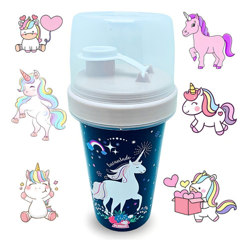 Garrafinha Infantil 320ml Shaikeira Unicornio Para Menina