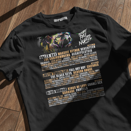 Playera Tecate Pal Norte Merch 2025 Abril 4 Lineup