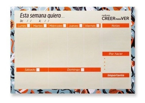 Planner Organizador Semanal - Natura Ver Para Creer