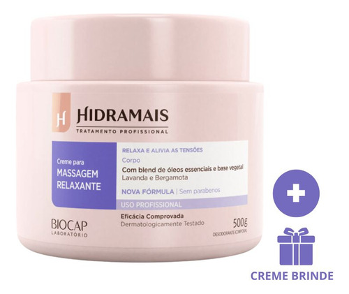 Creme Corporal Massagem Relaxante Óleos Essencias Hidramais