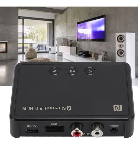Receptor De Audio Estéreo Nfc Bt V5.0 Con Puerto Usb/rca/aux