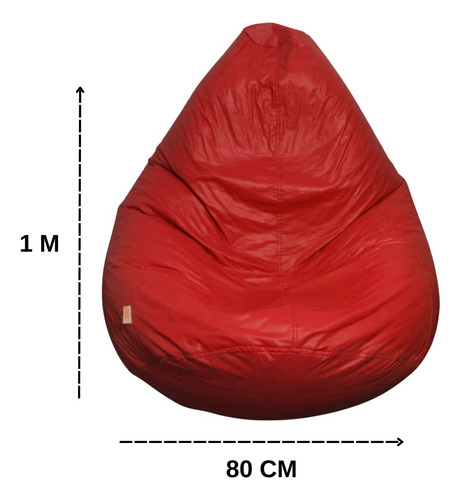 Cojín de oficina Full Pear Home Puff con relleno, color rojo, para sala de estar