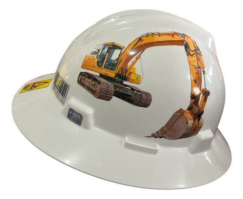 Casco De Seguridad Msa Diseño Impresion Uhd Uv. 5040 Amarillo