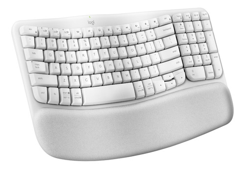 Teclado inalámbrico ergonómico Logitech Wave Keys, color blanco
