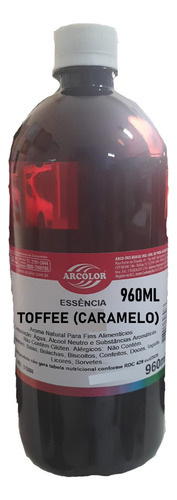 Essência Artificial Comestível Toffe Caramelo Arcolor 960ml