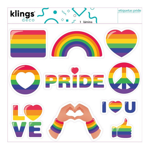 Imagen 1 de 4 de Etiquetas Pride Orgullo Lgbt +love Arcoiris