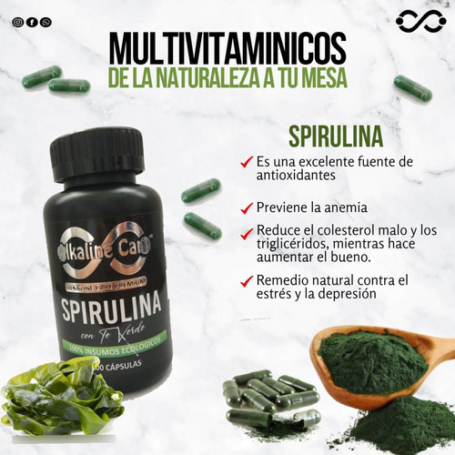 Spirulina Con Te Verde Capsulas X 2