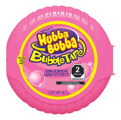 Hubba Bubba Tuti Fruti Goma De Mascar Tira 6 Pz