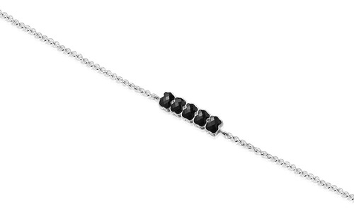 Pulsera Mini Onix De Plata Con Ónix Tous