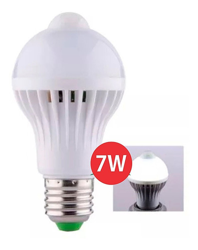 Lâmpada Led 7w Bivolt Com Sensor De Presença Kit C 3 Unid Luz Branco-frio 110V/220V