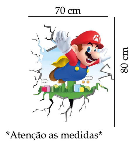 Adhesivo de pared Super Mario Mod03 con falso agujero