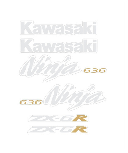 Adesivos Compativel Kawasaki Ninja Zx-6r 2006/2008 Azul Kit Cor KAWASAKI NINJA ZX-6R 2006 A 2008 AZUL