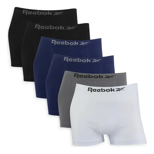 Kit 6 Cuecas Boxer Reebok Sem Costura Microfibra Original