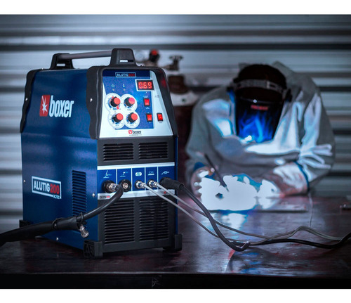 Máquina de solda inverter Boxer AluTIG 200 AC/DC azul e preta 60Hz 110V/220V