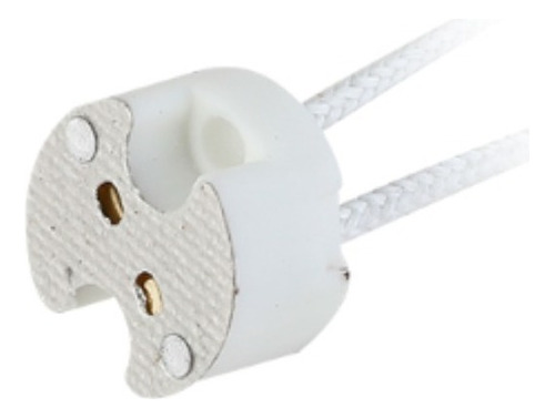 Conector Zócalo Cerámico Bipin Gu5.3 C/ Cable 15cm Macroled Color Blanco