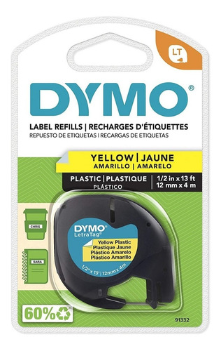 Dymo® Letratag Plástico Amarillo (1 Rollo De Cinta)