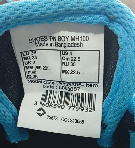 Zapatillas Quechua Trekking Nh100 Para Niños Talle 34ar