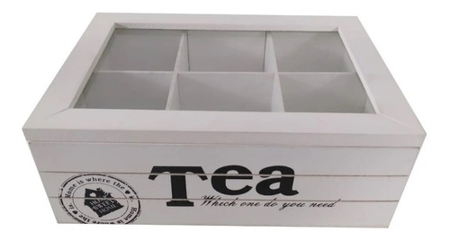 Caja Para Té De Madera Con 6 Divisiones