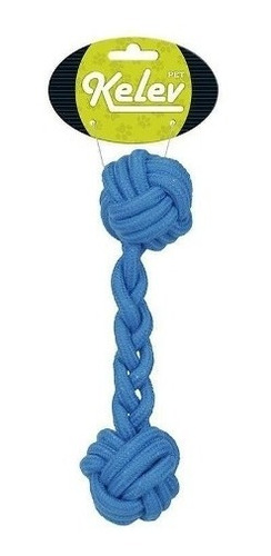 Imagem 2 de 2 de Brinquedo Jambo Mordedor Corda Osso Azul Kelev