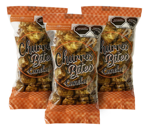 Pack De 3 Churro Bites Mueganos Botana Mexicana Sabor Canela