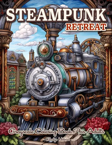Libro: Steampunk Retreat: Enchanted Steampunk Grayscale Book
