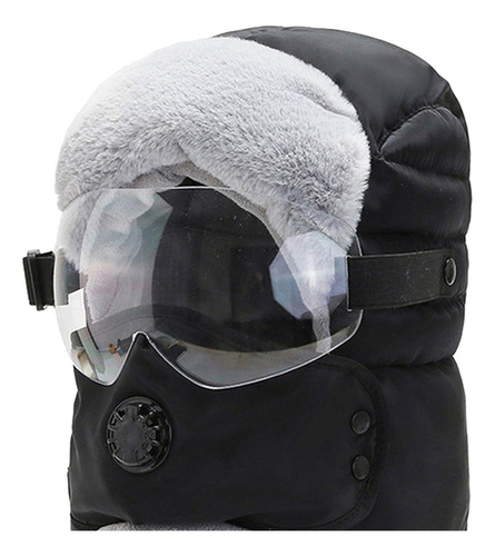 Unisex Balaclava Bufanda Filtro Gafas Transparentes Negras