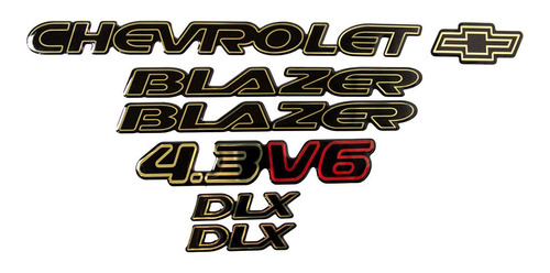 Kit Emblema Adesivo Blazer Executive 96/00 Resinado Bar33