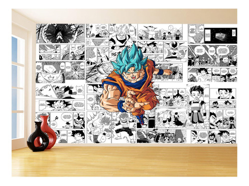 Papel De Parede Dragon Ball Goku Página Manga 3,5m Dbz665