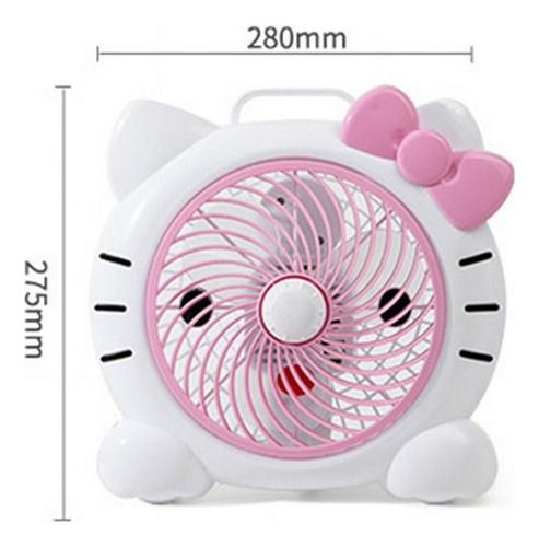 Ventilador Escritorio Kawaii 28cm 28 Cm 50/60 Blanco- Rosa Blanco Plástico 3