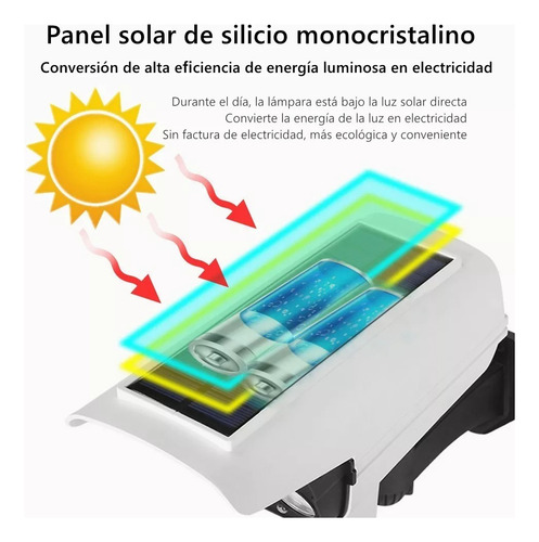 Luz Solar Control Remoto 77led 3 Modos De Falsa Cámara