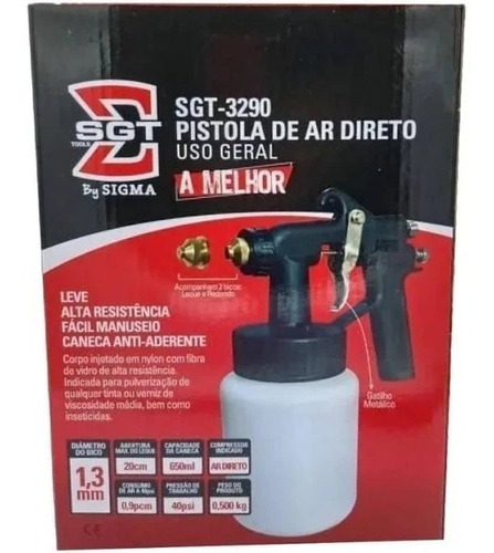 Imagem 8 de 8 de Pistola Pulverizadora Compressor Ar Direto Sgt3290 Sigma